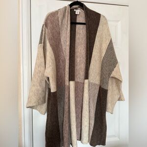 Sincerely Jules oversized sweater Cardigan in patchwork Neutral Tones